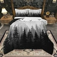 thumbnail image 1 of Manfei Tropical Pine Tree Bedding Comforter Set,Natural Plant Twin Comforter Sets,Black White Gray Bedding Set For Adults,Luxury Bedroom Decor Reversible,2 Pieces, 1 of 9