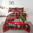 thumbnail image 1 of Manfei Truck Tree 3-Piece Full Size Comforter Sets,Green Red Bedding Comforter Set,Happy New Year Lightweight Bedding Sets,Microfiber Festival Bedroom Decorative,Reversible, 1 of 8