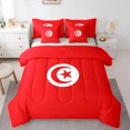 thumbnail image 1 of Manfei Tunisia Flag 7-Piece King Bedding,International Culture King Bed in a Bag,Red White,Light Gray Reversible, 1 of 7