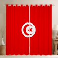 thumbnail image 1 of Manfei Tunisia Flag Blackout Curtains Set of 2 (52x84 Each),International Culture Curtain,Red White, 1 of 7