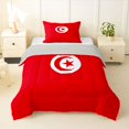 thumbnail image 1 of Manfei Tunisia Flag Twin Comforter Sets,International Culture Bedding Set,Red White,Light Gray Reversible,2pcs,1 Comforter and 1 Pillowcase, 1 of 7
