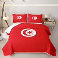 thumbnail image 1 of Manfei Tunisia Flag Twin Quilt Set,International Culture Twin Coverlet Set,Red White,2-Piece, 1 of 7