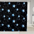thumbnail image 1 of Manfei Twinkling Stars Print Shower Curtain 72Wx72L,Boys Friendly Style Bathroom Curtain,Blue Black, 1 of 5