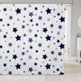 thumbnail image 1 of Manfei Twinkling Stars Print Shower Curtain 72Wx72L,Cute Cartoon Themed Bathroom Curtain,Purple White, 1 of 5
