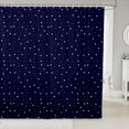 thumbnail image 1 of Manfei Twinkling Stars Print Shower Curtain 72Wx84L,Kawaii Cartoon Polka Dot Bathroom Shower Curtain,Dark Blue, 1 of 5