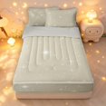 thumbnail image 1 of Manfei Twinkling Stars Print Zipper Queen Comforter Set with Fitted Sheet and 2 Pillowcases,Sprinkle Print Zipper Bedding Set,Beige White,Light Gray Reversible,4pcs, 1 of 8