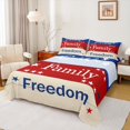 thumbnail image 1 of Manfei USA Flag 4 Pieces Queen Sheet Sets,Stars Print Ultra Soft Flat Sheet,Lodge Cabin Queen Fitted Sheet,Lightweight Rustic Room Decorative, 1 of 7