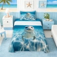thumbnail image 1 of Manfei Underwater Ocean Seal Twin Sheet Sets for Kids Boys and Girls, Marine Life Print Bedding 3pcs, 1 Flat Sheet, 1 Fitted Sheet and 1 Pillowcase, 1 of 6