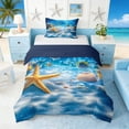 thumbnail image 1 of Manfei Underwater Starfish Seashell Pearl Twin Bedding for Kids Boys and Girls, Coastal Ocean Print Duvet Cover Set, Navy Reversible 2-Piece, 1 Duvet Cover and 1 Pillowcase, 1 of 7