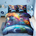thumbnail image 1 of Manfei Universe Galaxy 7-Piece Bedding Comforter Set,Kids Planets Earth Solar System King Bedding Sets Outer Space Duvet Set Reversible, 1 of 8