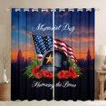 thumbnail image 1 of Manfei Us Flag Kitchen Curtains,Honoring The Brave Print Black Out Curtains Pack of 2 (42x63 Each), 1 of 7