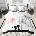 thumbnail image 1 of Manfei Valentine's Day 7-Piece Twin Bedding Sets for Teens Female Men,Dandelion Love Heart Bedding Comforter Set,Romantic Lover Couple Breathable Sheet Sets,Luxury Bedroom Decor,Reversible, 1 of 8