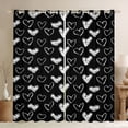 thumbnail image 1 of Manfei Valentine's Day Blackout Curtains Set of 2 (52x84 Each) for Women Female Men,Black White Love Heart Print Window Curtains,Graffiti Splash Curtains and Drapes,Breathable Home Decor, 1 of 6