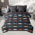 thumbnail image 1 of Manfei Vehicle Car 7 Pieces Bedding Comforter Set for Teens, Kawaii Truck Full Bedding Set, Black Cartoon Theme Reversible Fitted Sheet Flat Sheet, Lightweight Room Decor, 1 of 8