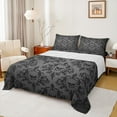 thumbnail image 1 of Manfei Victorian Damask Bed Sheets, Black Gray Bohemian King Sheets, Halloween Sugar Skull Sheet Set, Super Cozy Room Decor 4pcs, 1 of 7
