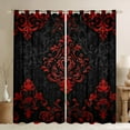 thumbnail image 1 of Manfei Victorian Damask Curtains and Drapes (52x63), Vintage Baroque Floral Blackout Curtains for Bedroom, Black Red Window Drapes, Stylish Bedroom Decor, 1 of 6