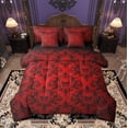 thumbnail image 1 of Manfei Victorian Damask Twin Bedding Sets, Black Red Bohemian Bedding Comforter Set, Halloween Sugar Skull Sheet Sets, Lightweight Room Decor Reversible 7 Pieces, 1 of 8
