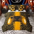 thumbnail image 1 of Manfei Video Gamepads 7-Piece Bedding Comforter Set for Teens Female Men,Geometric Plaid Grid King Bedding Sets,Gradient Ombre Gamepads Ultra Soft Bed Sheets,Super Cozy Room Decor,Reversible, 1 of 8
