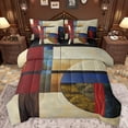 thumbnail image 1 of Manfei Vintage Abstract Geometric 7-Piece Twin Bedding Sets,Rustic Farmhouse Cabin Bedding Comforter Set,Beige Brown Red Sheet Sets For Adults,Ultra Soft Home Decor Reversible, 1 of 8