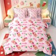 thumbnail image 1 of Manfei Vintage Animals 7-Piece Twin Bedding,Boho Christmas Candy Cane Bedding Comforter Set,Pink Reversible, 1 of 7