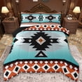 thumbnail image 1 of Manfei Vintage Aztec Bedding Comforter Set,Blue Geometric Pattern Twin Comforter Sets,Boho Theme Bedding Set,Super Cozy Room Decor Reversible,2-Piece, 1 of 8