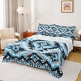 thumbnail image 1 of Manfei Vintage Aztec Print Twin Sheet Sets,Rustic Farmhouse Cabin Twin Fitted Sheet,Black Gray Blue Flat Sheet For Adults,Luxury Bedroom Decor,3 Pieces, 1 of 7