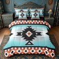 thumbnail image 1 of Manfei Vintage Aztec Twin Bedding Sets 7-Piece,Blue Geometric Pattern Bedding Comforter Set 7-Piece,Boho Theme Sheet Sets,Super Cozy Room Decor Reversible, 1 of 7