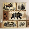 thumbnail image 1 of Manfei Vintage Bear Blackout Curtains,Jungle Animals Curtains Pack of 2 (42x84 Each),Brown, 1 of 7