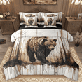 thumbnail image 1 of Manfei Vintage Bear Twin Bedding Sets 7pcs, Woodland Animal Bedding Comforter Set, Grunge Watercolor Wildlife Sheet Sets, Ultra Soft Home Decor, 1 of 8