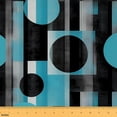 thumbnail image 1 of Manfei Vintage Black Blue Sewing & Crafting Fabric (1 Yard), Geometric Circle Stripe Home Decor Fabric by the Yard, Abstract Lines Fabric by the Yard, Stylish Living Room Decor, 1 of 6