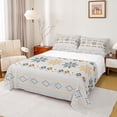 thumbnail image 1 of Manfei Vintage bohemian Exotic Twin Sheet Sets,Retro Aztec Geometric Twin Fitted Sheet,Triangel Rhombus Dots Pattern Flat Sheet For Kids,Microfiber Bedroom Decor,3-Piece, 1 of 7