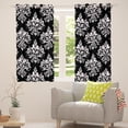 thumbnail image 1 of Manfei Vintage bohemian Flowers Blackout Curtains,Damask Victorian Baroque Curtains Pack of 2 (38x45 Each),Pink Black Window Curtains For Girls Boys,Ultra Soft Home Decor, 1 of 6