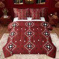 thumbnail image 1 of Manfei Vintage Boho Aztec Twin Bedding Sets 7-Piece for Adult, Maroon Abstract Ombre Bedding Comforter Set, Hippie Mandala Style Reversible Sheet Sets, Luxury Bedroom Decor, 1 of 8