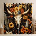 thumbnail image 1 of Manfei Vintage Bull Skull Blackout Curtains Set of 2 (52x84 Each),Retro Rustic Flower Window Curtains,Desert Plant Cactus Curtains and Drapes For Boys Girls,Microfiber Bedroom Decor, 1 of 6