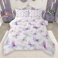 thumbnail image 1 of Manfei Vintage Butterflies Full Size Comforter Sets,Dreamy Theme Bedding Comforter Set,Purple Light Purple Bedding Sets For Girls,Ultra Soft Home Decor Reversible,3 Pieces, 1 of 9