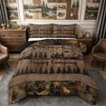 thumbnail image 1 of Manfei Vintage Camping Car Full Size Comforter Sets 3-Piece,Vintage Adventure Cabin Bedding Comforter Set,Brown Dark Green,1 Comforter and 2 Pillowcases,Reversible, 1 of 6