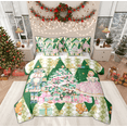 thumbnail image 1 of Manfei Vintage Christmas Festival Twin Bedding Sets 7-Piece for Kid, Xmas Tree Gifts Bedding Comforter Set, Green Checkered Buffalo Reversible Sheet Sets, Breathable Home Decor, 1 of 8