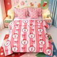 thumbnail image 1 of Manfei Vintage Christmas Snowman 7-Piece Twin Bedding,Merry Xmas Bedding Comforter Set,Pink Reversible, 1 of 7