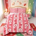 thumbnail image 1 of Manfei Vintage Christmas Snowman Full Size Comforter Sets,Merry Xmas Bedding Comforter Set,Pink Reversible,3 Pieces,1 Comforter and 2 Pillowcases, 1 of 7