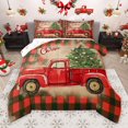 thumbnail image 1 of Manfei Vintage Christmas Truck Bedding Comforter Set for Kid, Watercolor Rustic Buffalo Twin Comforter Sets, Happy New Year Reversible Bedding Set, Lightweight Room Decor, 2-Piece, 1 of 9