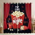 thumbnail image 1 of Manfei Vintage Cinema Tricket Curtains Pack of 2 (42x84 Each), Black Red Popcorn Filmstrip Curtains Blackout, Movie Theater Theme Bedroom Curtains, Curtains and Drapes Home Decor, 1 of 6