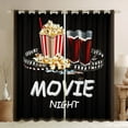 thumbnail image 1 of Manfei Vintage Cinema Tricket Curtains Pack of 2 (42x84 Each), Popcorn Filmstrip Curtains Blackout, Movie Theater Theme Bedroom Curtains, Curtains and Drapes Decor, 1 of 6