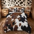 thumbnail image 1 of Manfei Vintage Cow Spot King Size Comforter Sets 3pcs,Rustic Farm Animal Comforters King Size,Brown White Black,1 Comforter and 2 Pillowcases,Reversible, 1 of 6