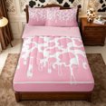 thumbnail image 1 of Manfei Vintage Cow Spot Zipper Twin Comforter Sets with Fitted Sheet and 2 Pillowcases,Minimalist Animal Pattern Zipper Bedding Set,Pink White,Reversible, 1 of 7
