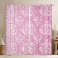 thumbnail image 1 of Manfei Vintage Damask Blackout Curtains Set of 2 (52x84 Each),Boho Flower Window Curtains,Pink Victorian Floral Curtains and Drapes For Girl Kids,Breathable Bedroom Decorative, 1 of 6