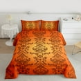 thumbnail image 1 of Manfei Vintage Damask Floral King Size Comforter Sets,Boho Flower Bedding Comforter Set,Orange Victorian Bedding Set,Breathable Bedroom Decorative Reversible,3-Piece, 1 of 7