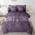 thumbnail image 1 of Manfei Vintage Damask Jacquard Bedding Comforter Set 7-Piece,Gothic Bull Skull Full Bedding Set,Rustic Farmhouse Cabin Fitted Sheet Flat Sheet,Super Cozy Room Decoration Reversible, 1 of 7