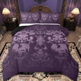 thumbnail image 1 of Manfei Vintage Damask Jacquard Bedding Comforter Set,Gothic Dragon Twin Comforter Sets,Purple Flower Floral Bedding Set,Super Cozy Room Decoration Reversible,2-Piece, 1 of 8