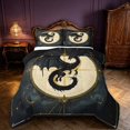 thumbnail image 1 of Manfei Vintage Dragon Animals King Size Comforter Sets,Fantasy Stars Moon Comforters King Size,Black Yellow,Black Reversible,3 Pieces,1 Comforter and 2 Pillowcases, 1 of 7