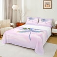 thumbnail image 1 of Manfei Vintage Dragonfly Insect Queen Sheet Sets, Rustic Farmhouse Animal Flat Sheet, Teens Kids Adult Queen Fitted Sheet, Microfiber Bedroom Decor, 4pcs, 1 of 7